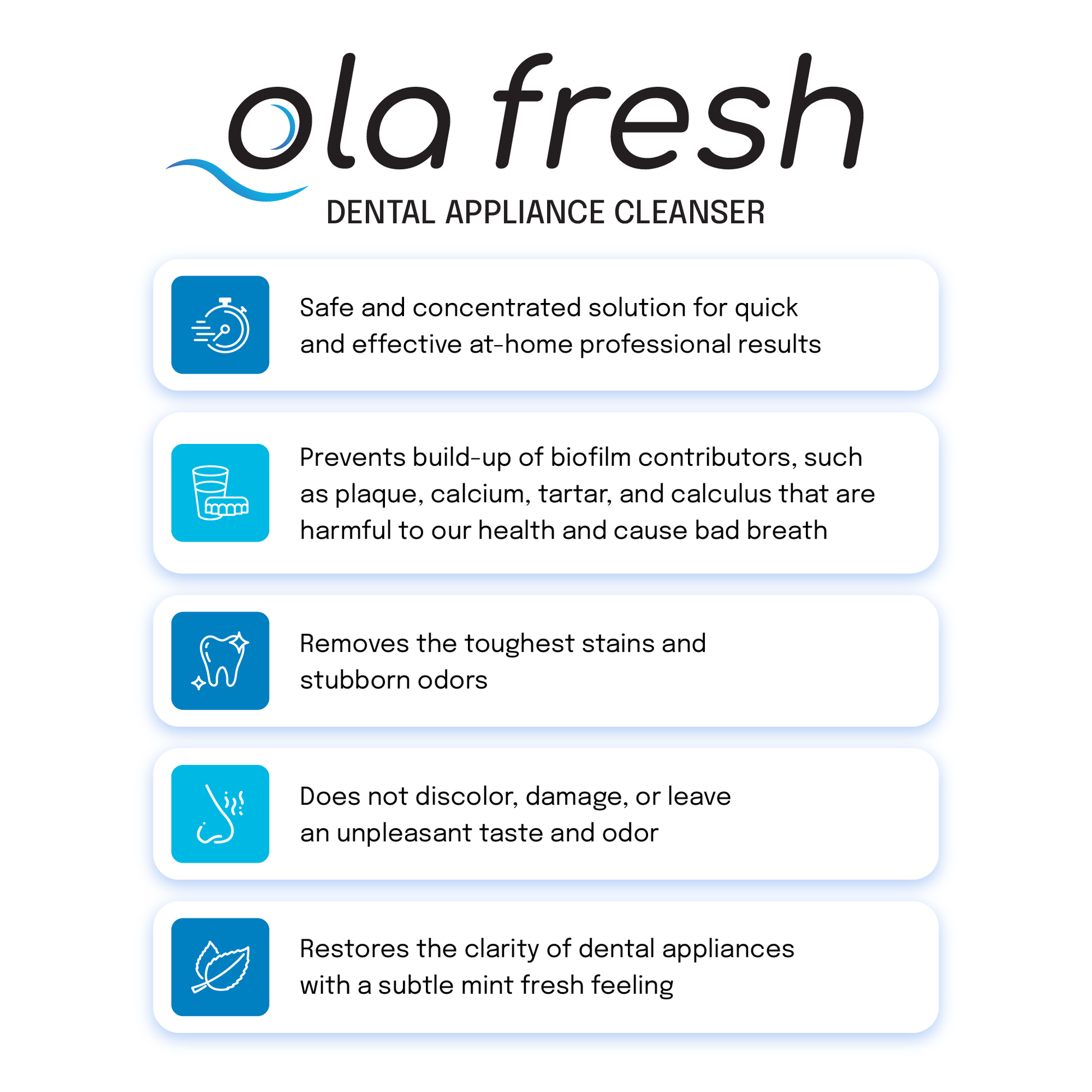 Ola Fresh Non Abrasive Dental Appliance Cleaner
